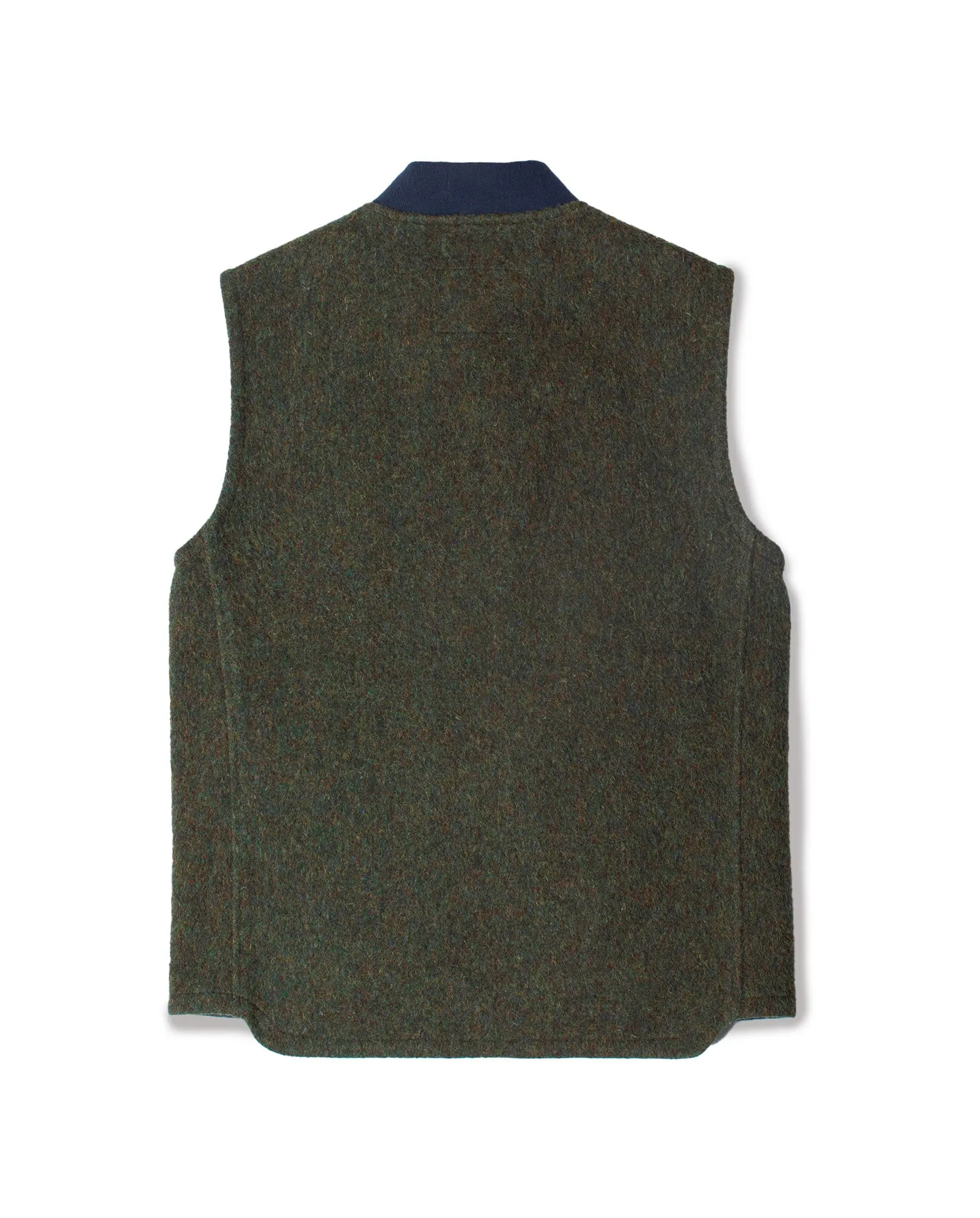 ALDWORTH GILET IN GREEN WOOL