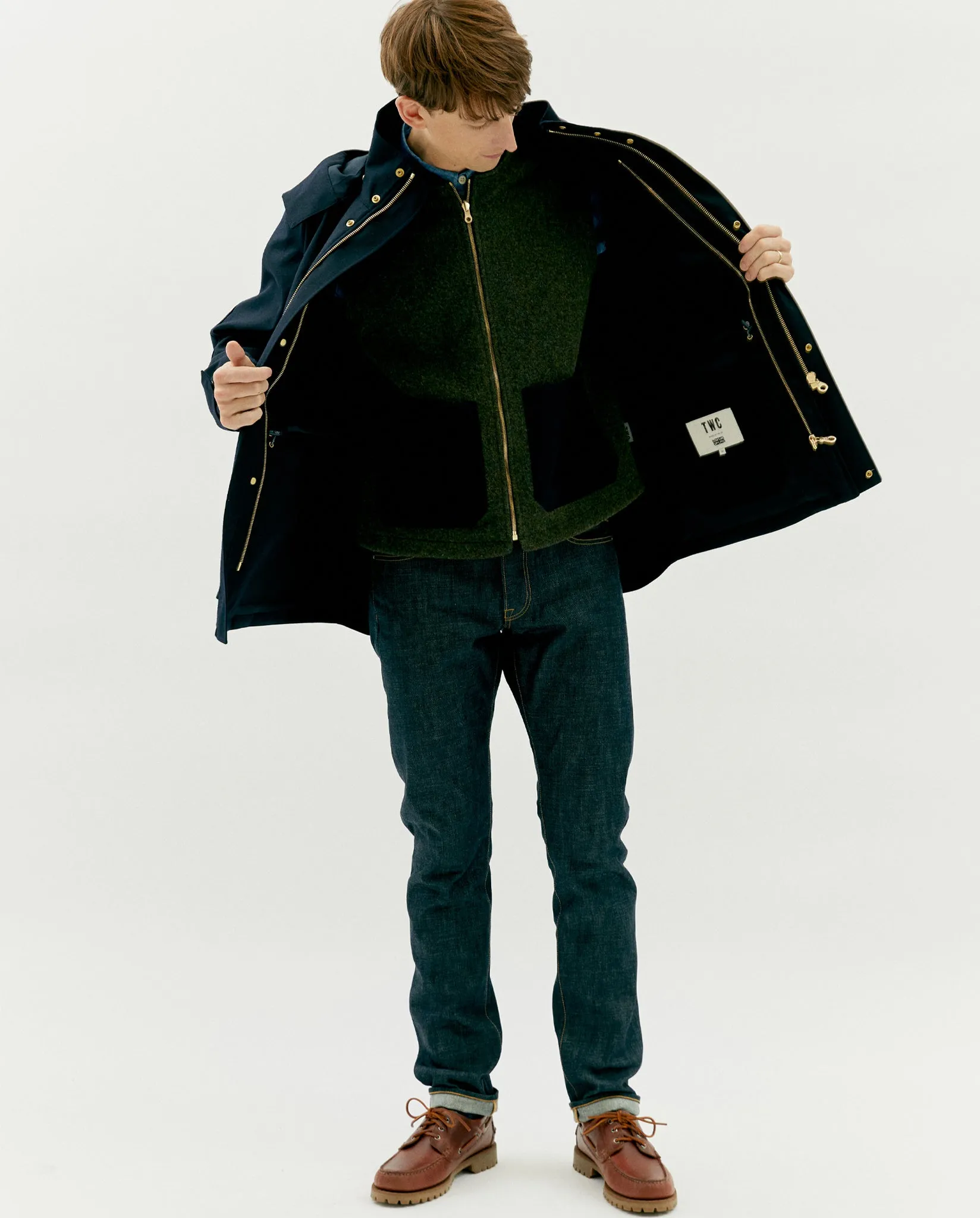 ALDWORTH GILET IN GREEN WOOL