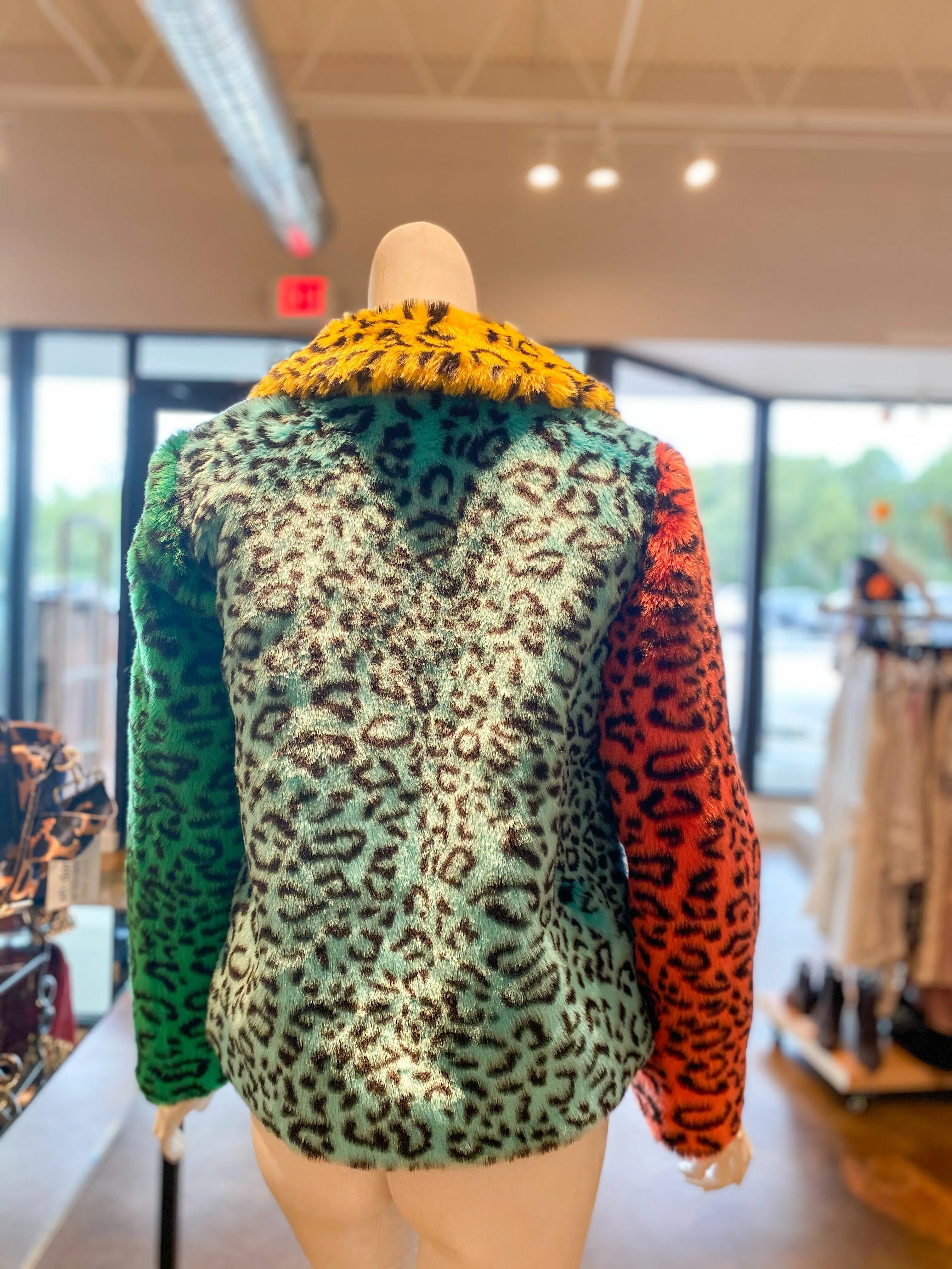 Alice   Olivia Leopard Fur Coat