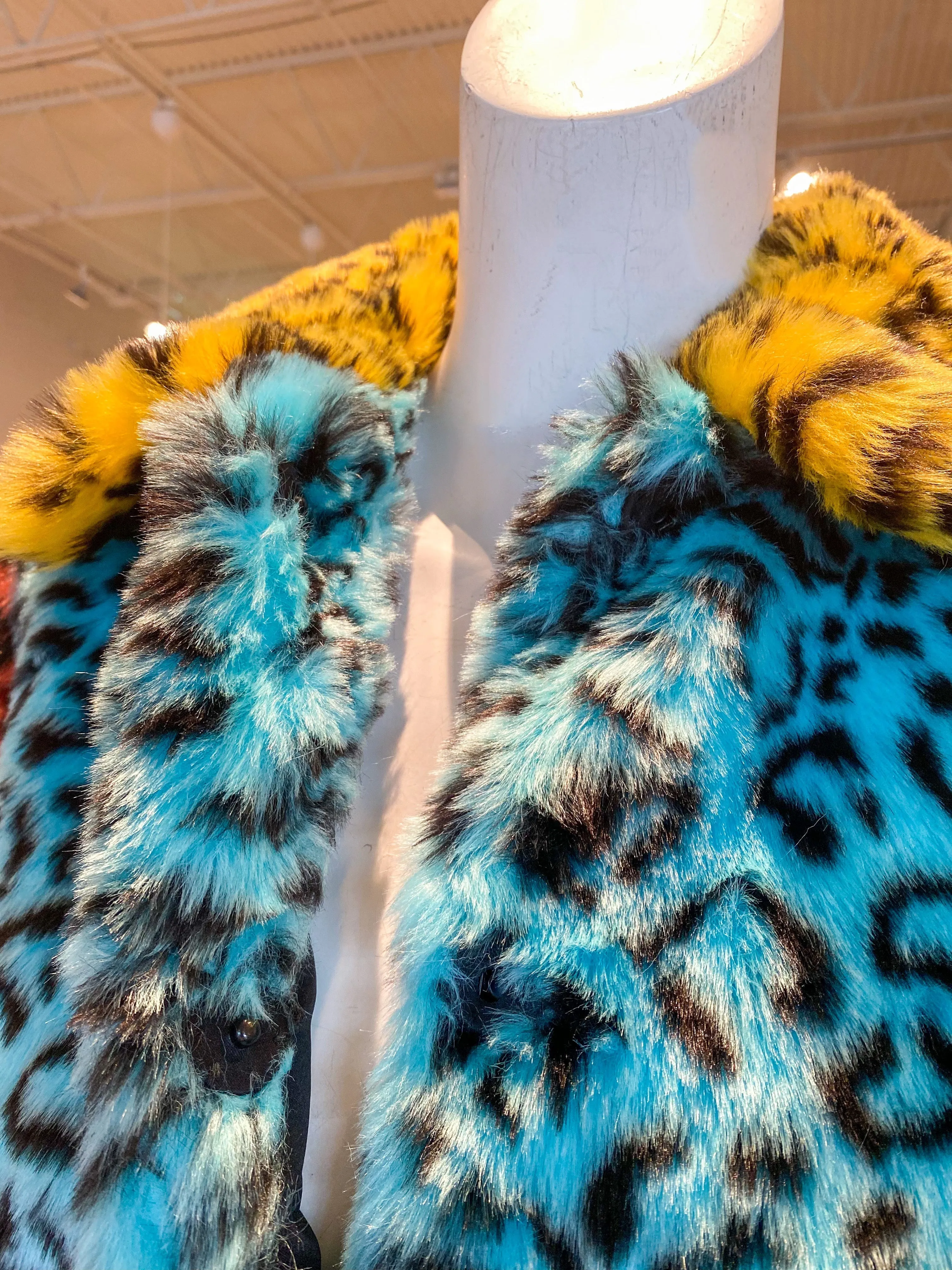 Alice   Olivia Leopard Fur Coat