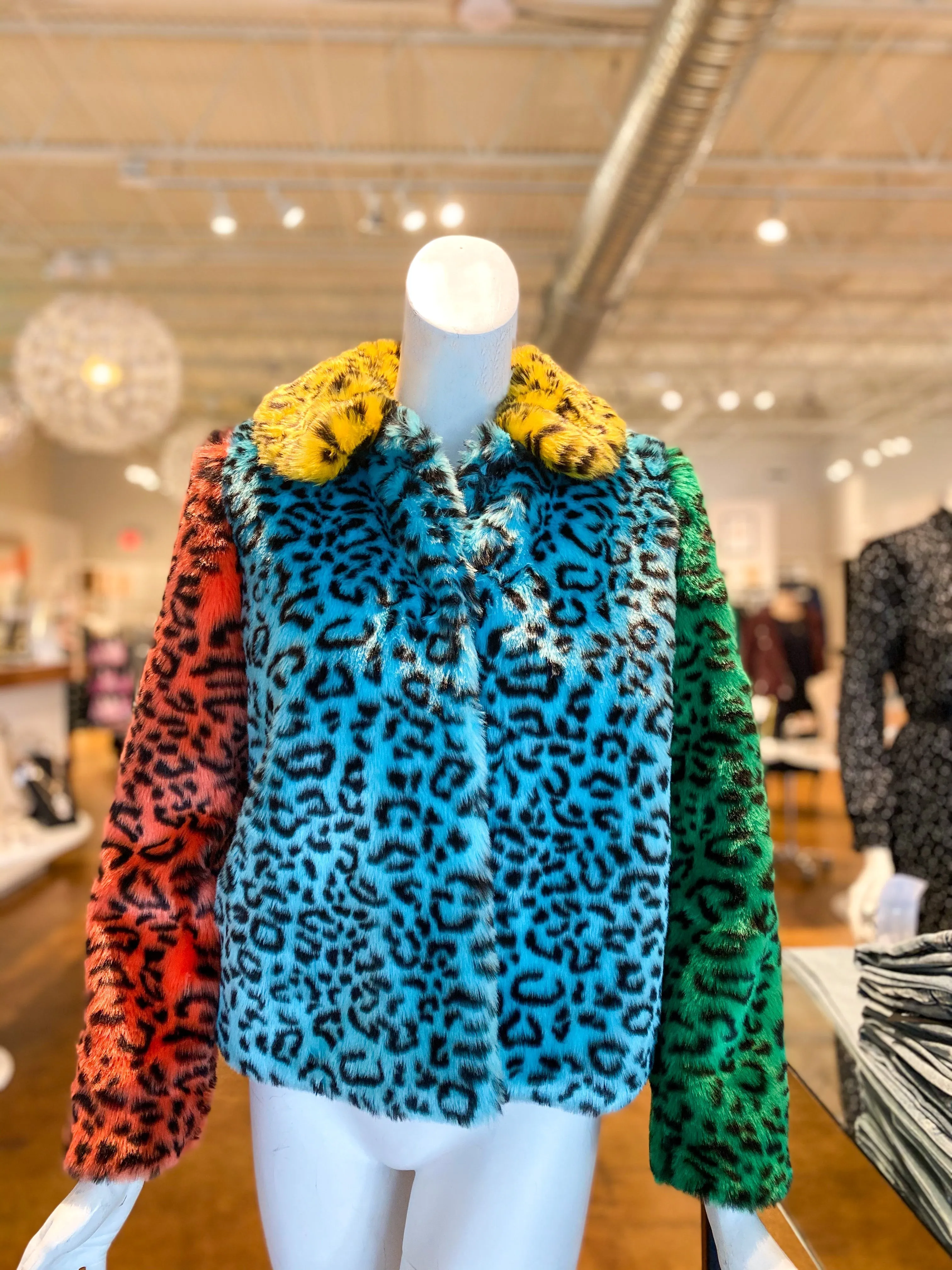 Alice   Olivia Leopard Fur Coat