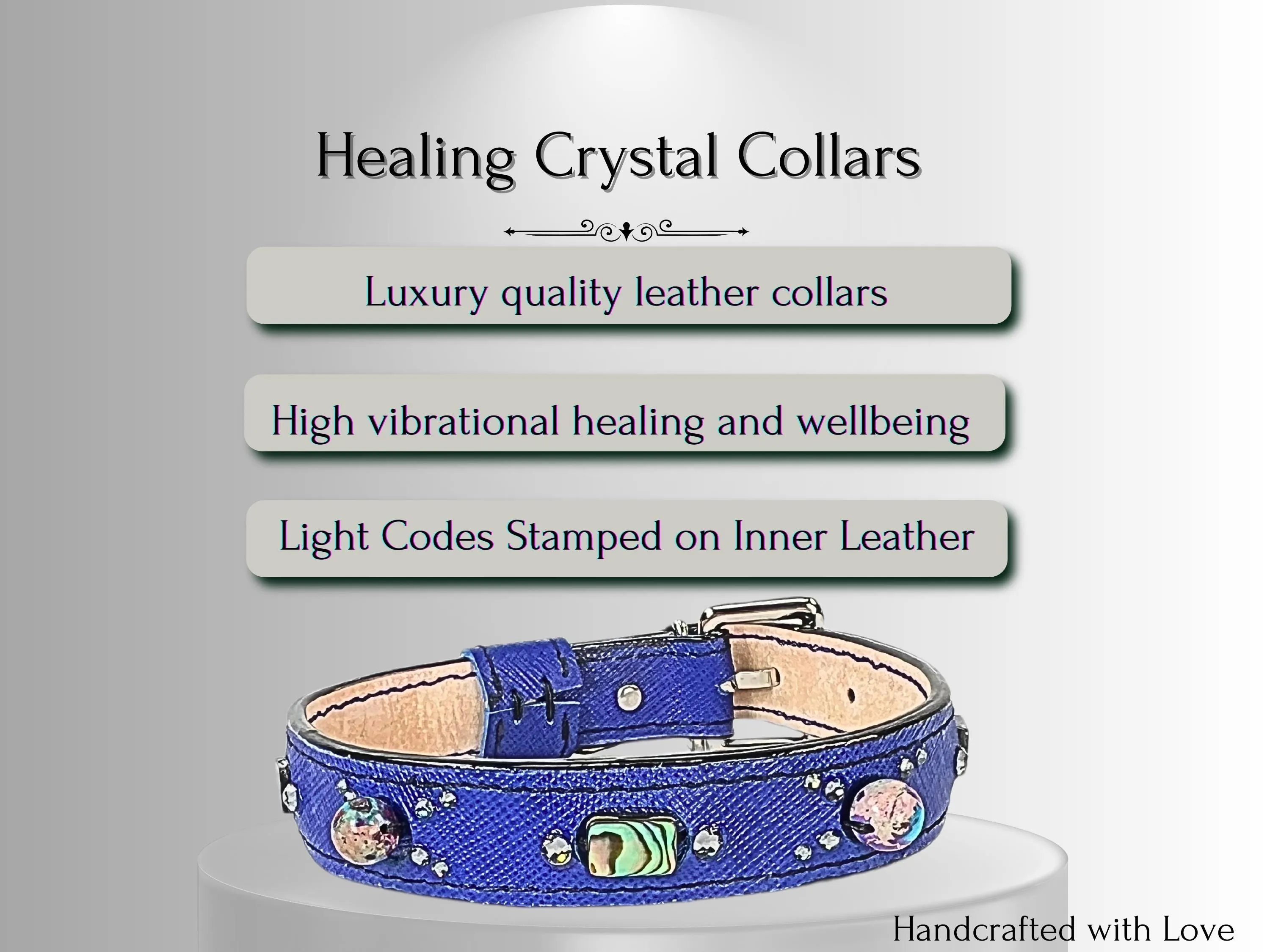 Anxiety & Stress Support - Healing Crystal Collar  - Sapphire Blue Color SA104