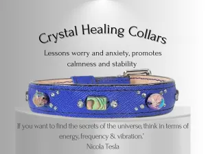 Anxiety & Stress Support - Healing Crystal Collar  - Sapphire Blue Color SA104