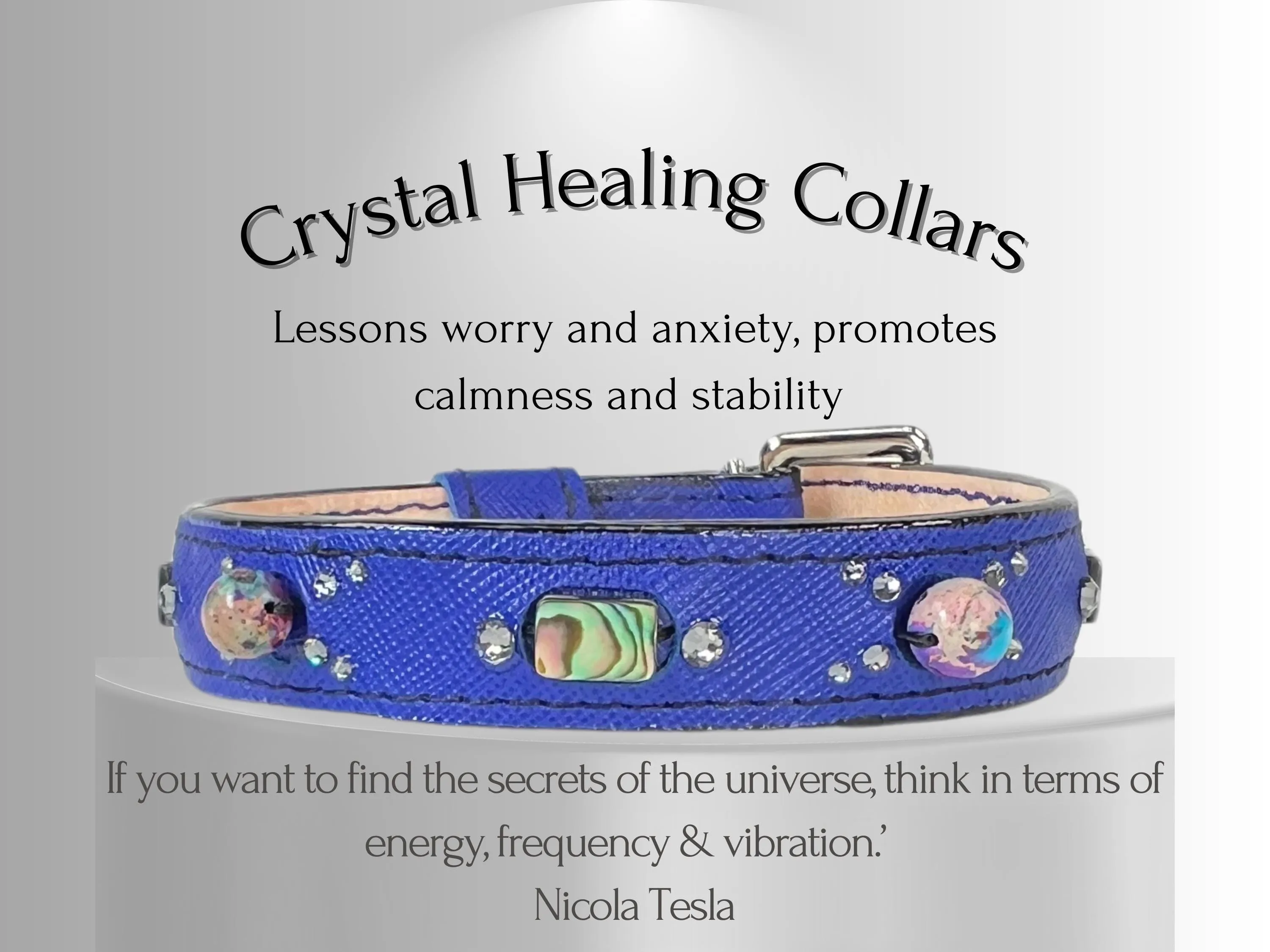 Anxiety & Stress Support - Healing Crystal Collar  - Sapphire Blue Color SA104