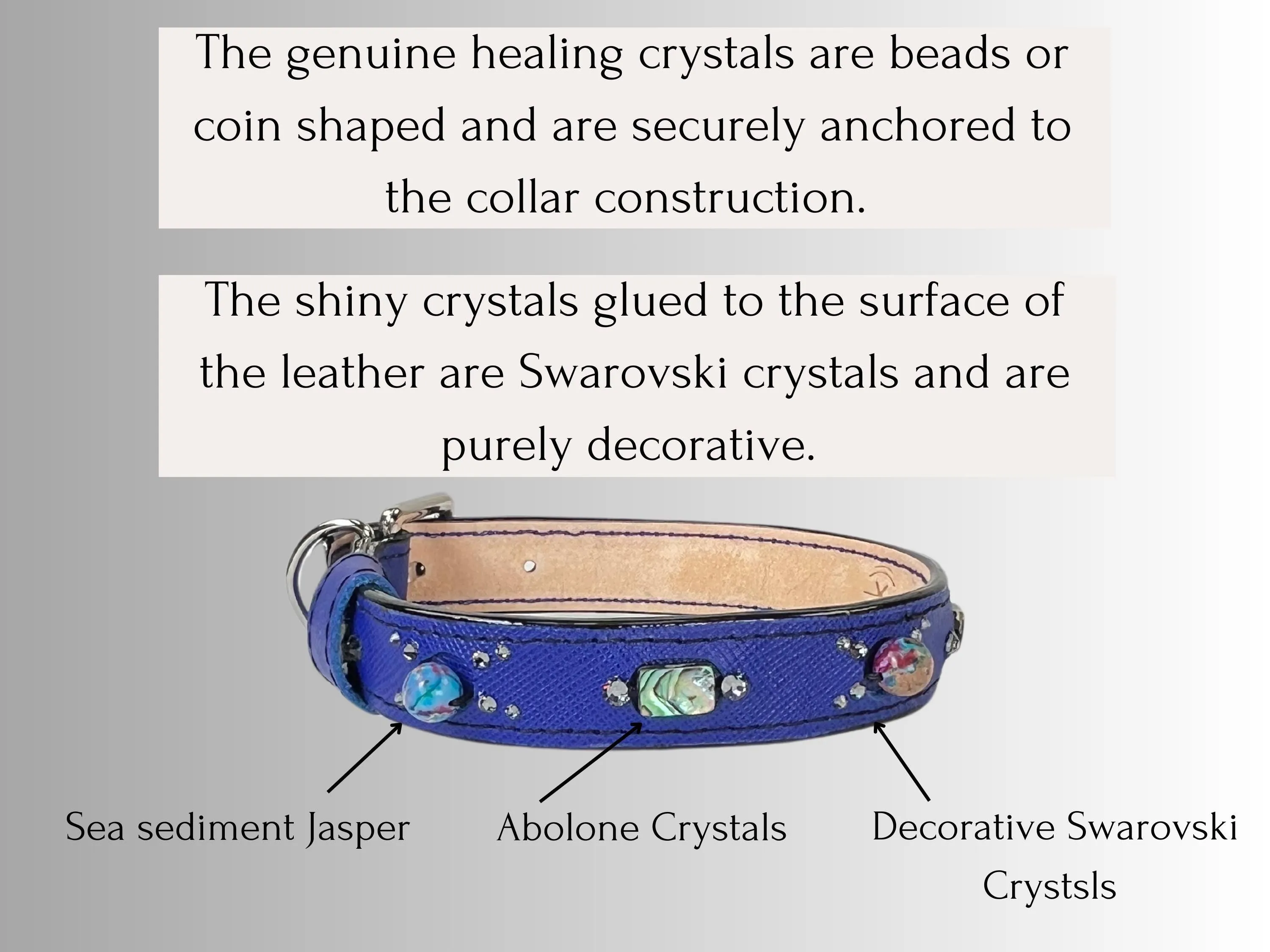 Anxiety & Stress Support - Healing Crystal Collar  - Sapphire Blue Color SA104