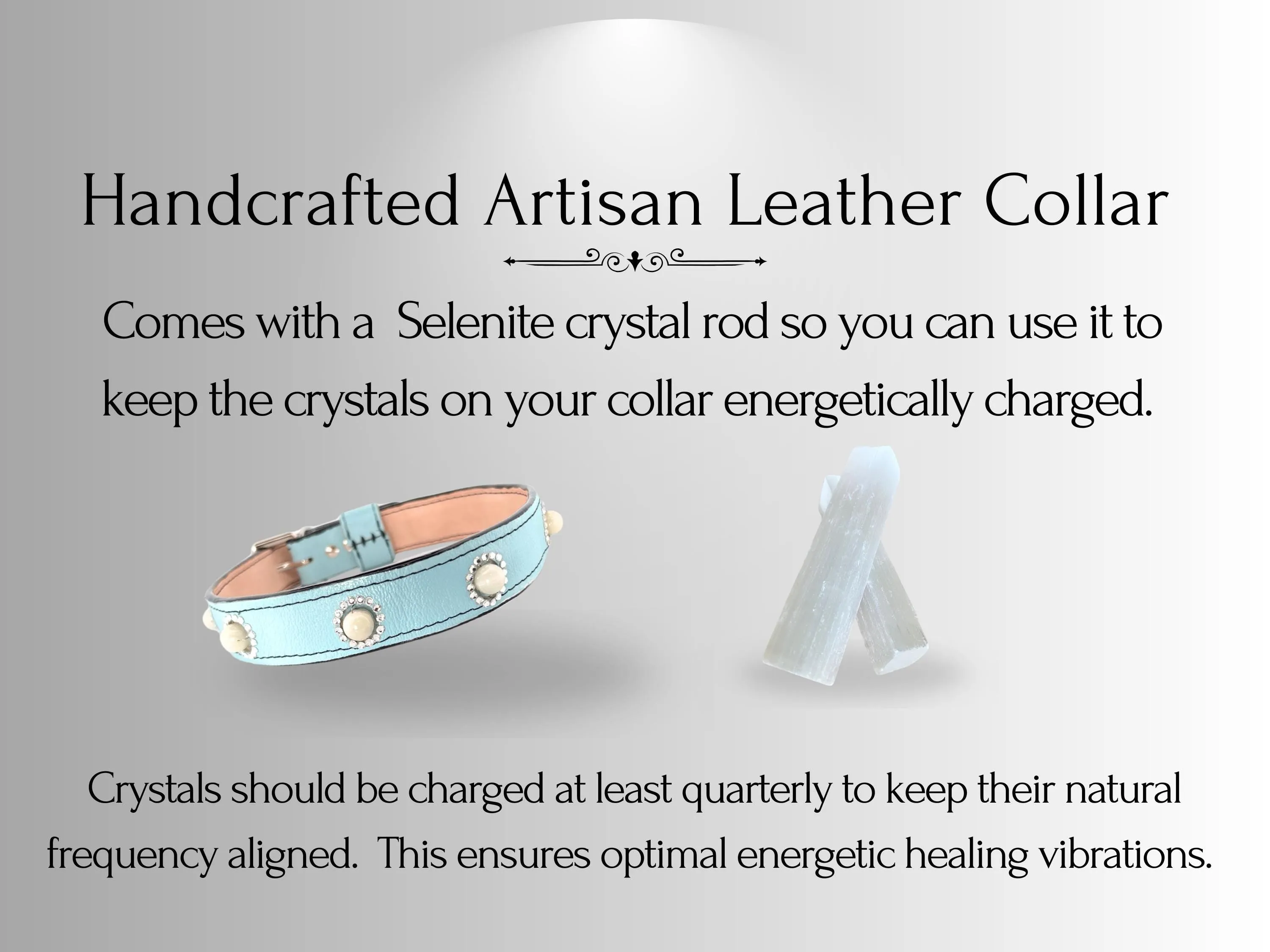Anxiety & Stress Support - Healing Crystal Collars - Tiffany blue w/ Moonstones AS102