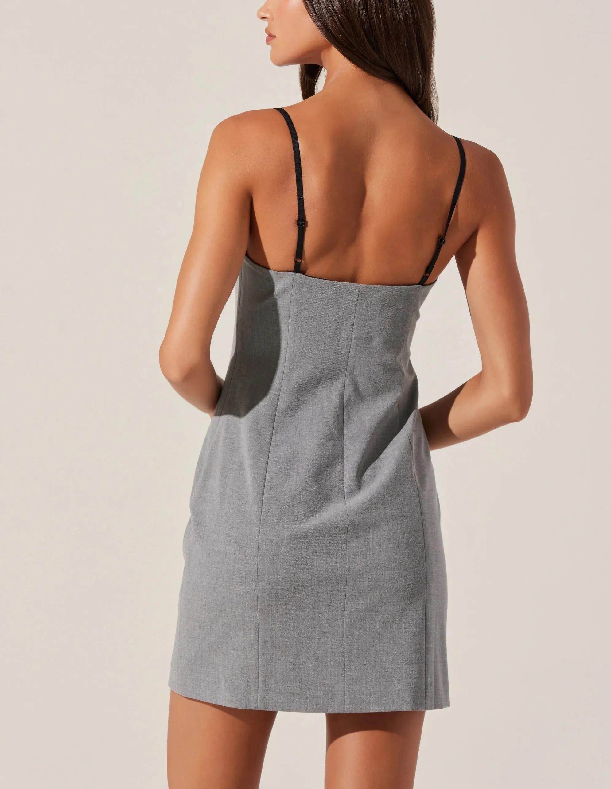 ASTR Tailored Lace Neckline Dress