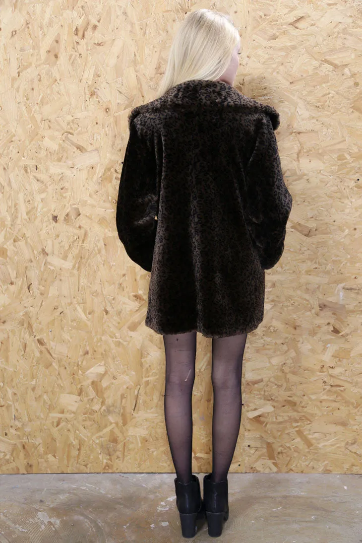 Dark Brown Leopard Print Coat