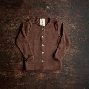 Dove Baby Cardigan - Merino Wool & Silk - Squirrel