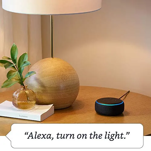Echo Dot (3rd Gen), Charcoal Fabric   Philips Hue White Smart Bulb Twin Pack LED (E27) | Bluetooth & ZigBee compatible (no hub required)