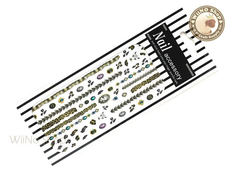 Elegant Leopard Fur Pattern Water Slide Nail Art Decals - 1 pc (DS-025)