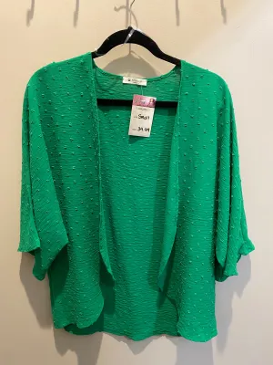 Green Swiss Dot Cardigan