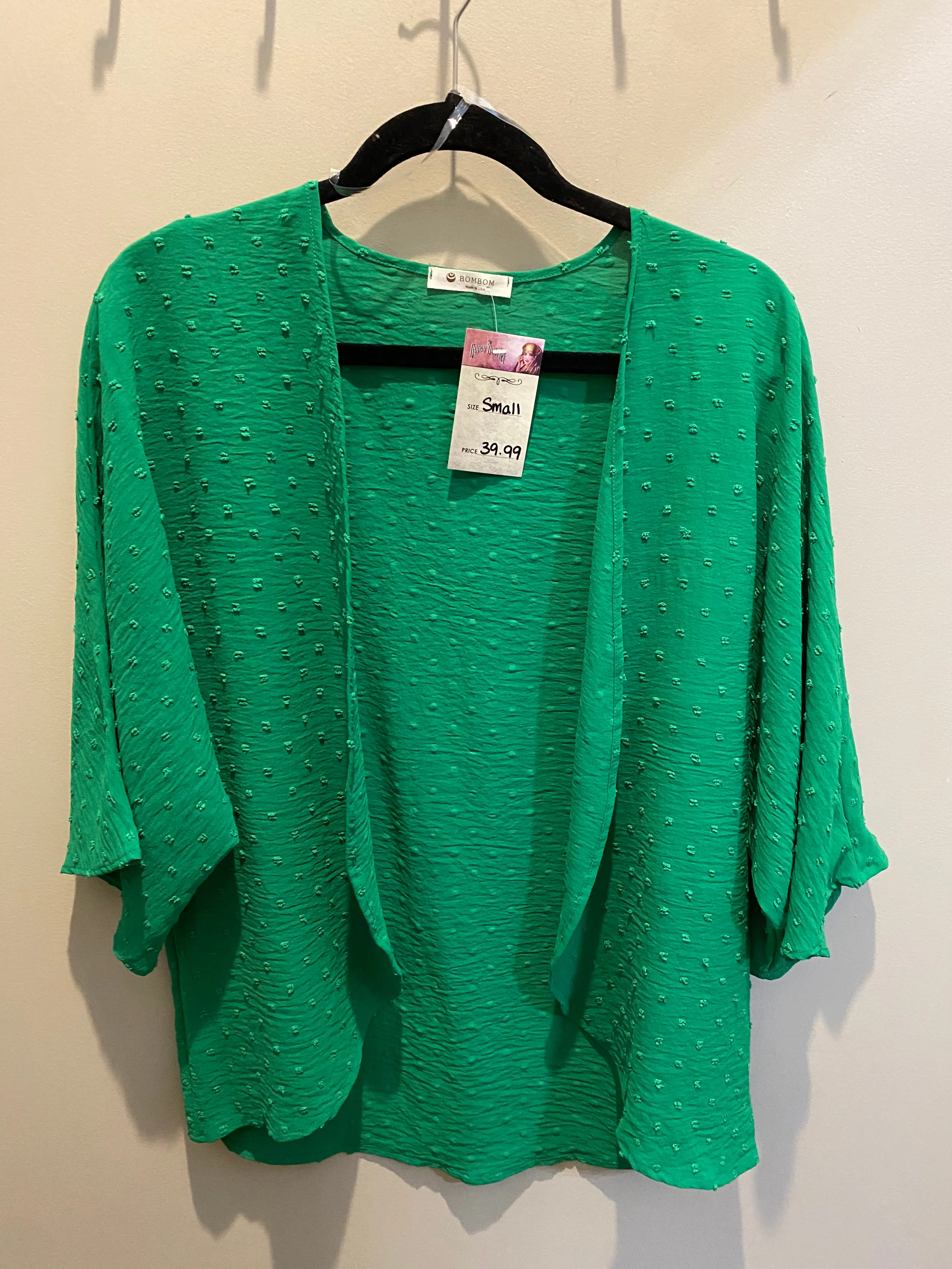 Green Swiss Dot Cardigan