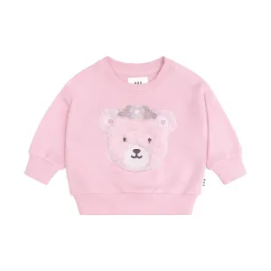Huxbaby Daisy Furry Bear Sweatshirt - Lilac Mist
