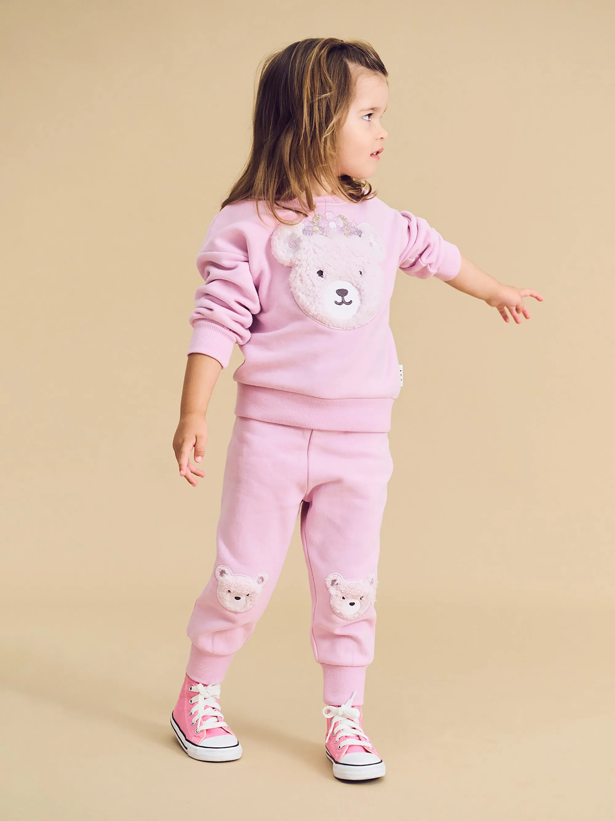 Huxbaby Daisy Furry Bear Sweatshirt - Lilac Mist