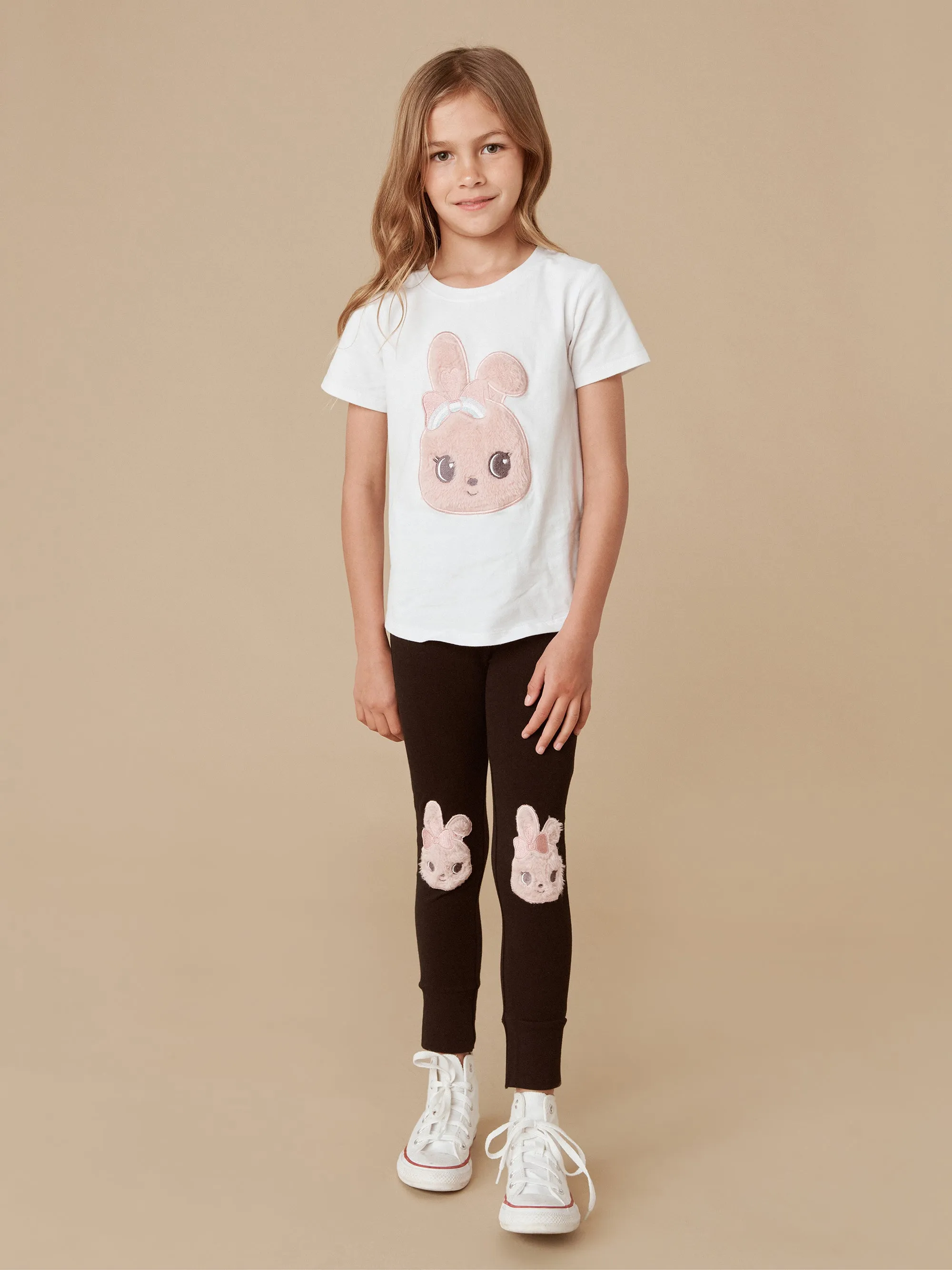 Huxbaby Fur Bunny Knee Legging - Black