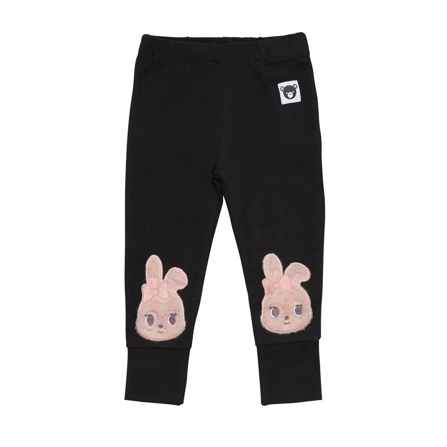Huxbaby Fur Bunny Knee Legging - Black