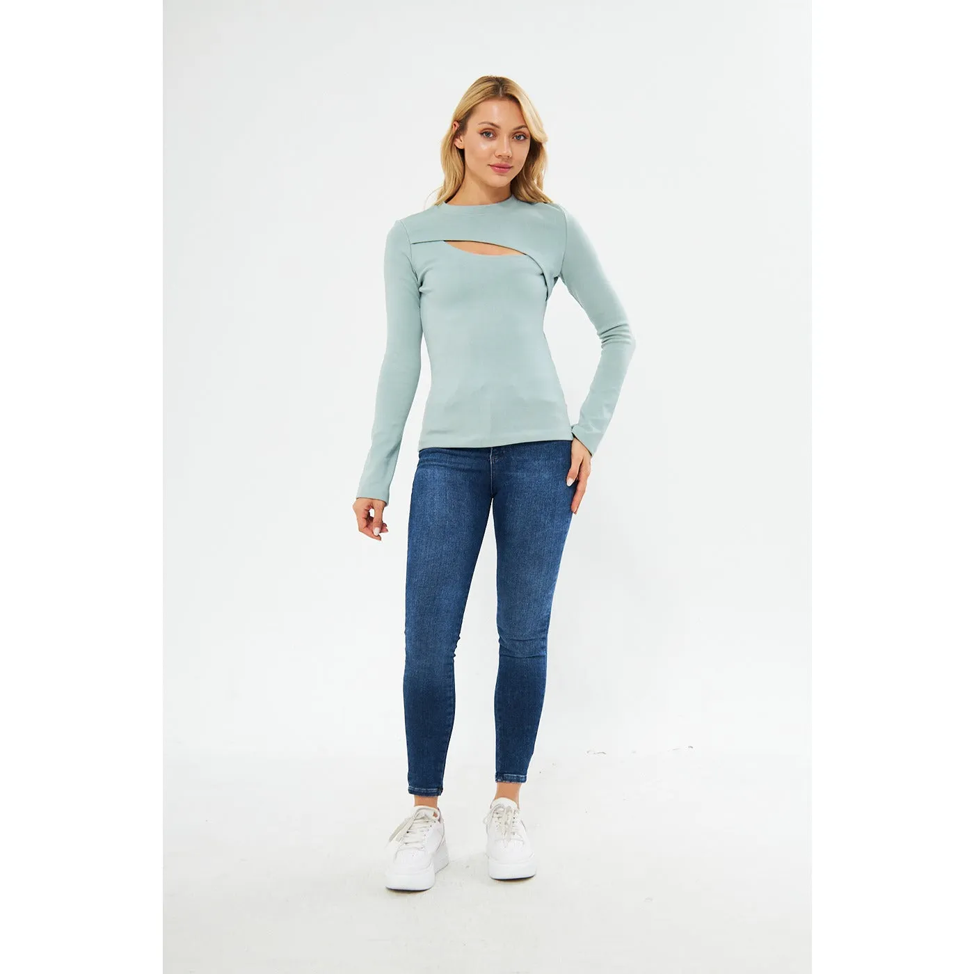 Jet Stream Keyhole Rib Top