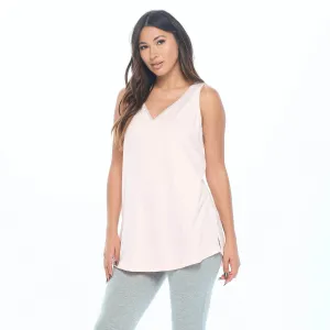 Lux Cotton V-Neck with Shortlette 7" | Iced Pink