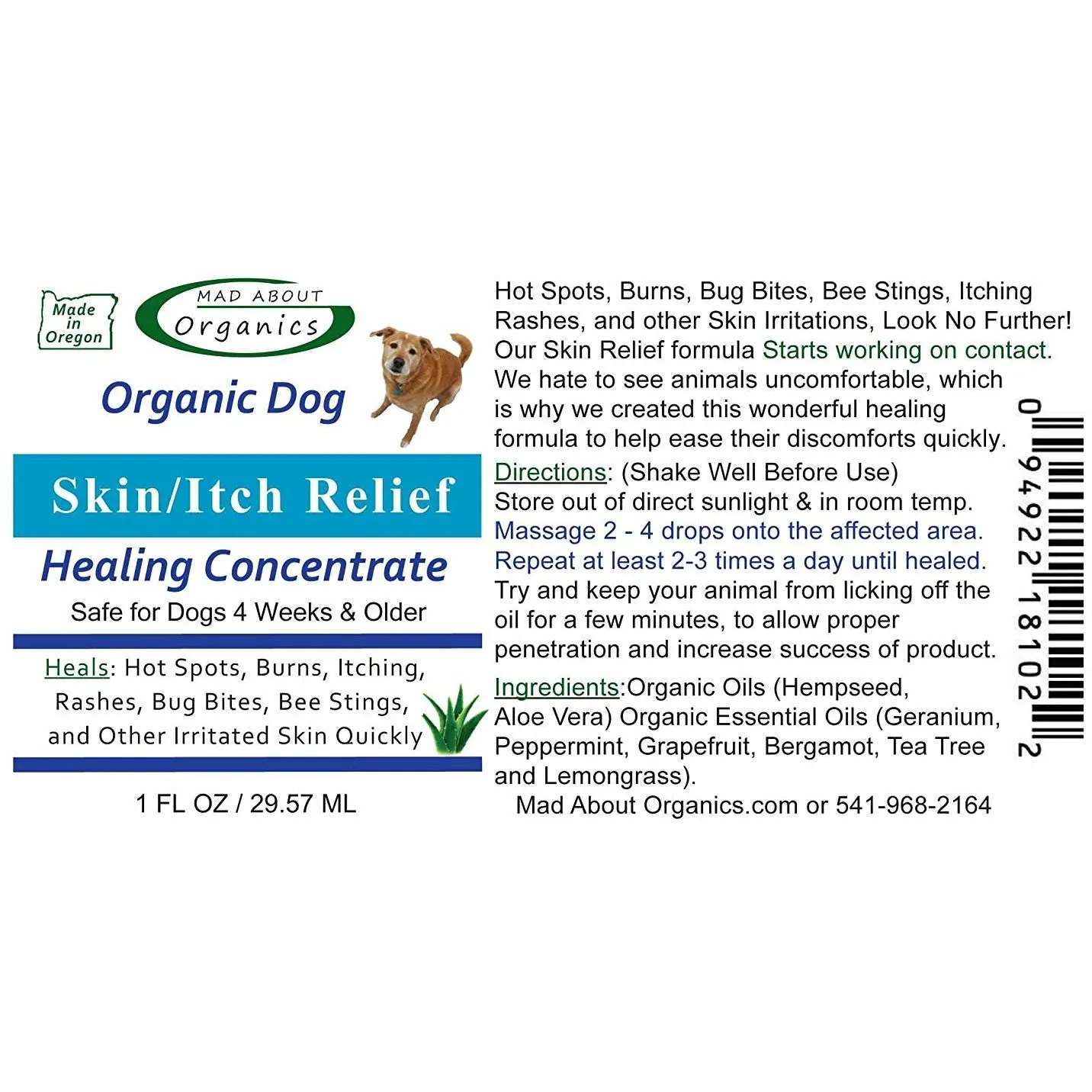 Mad About Organics | Skin / Itch Relief Healing Treatment for Dogs