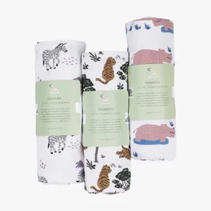 Masilo Organic Muslin Swaddles (Set of 3) – Safari