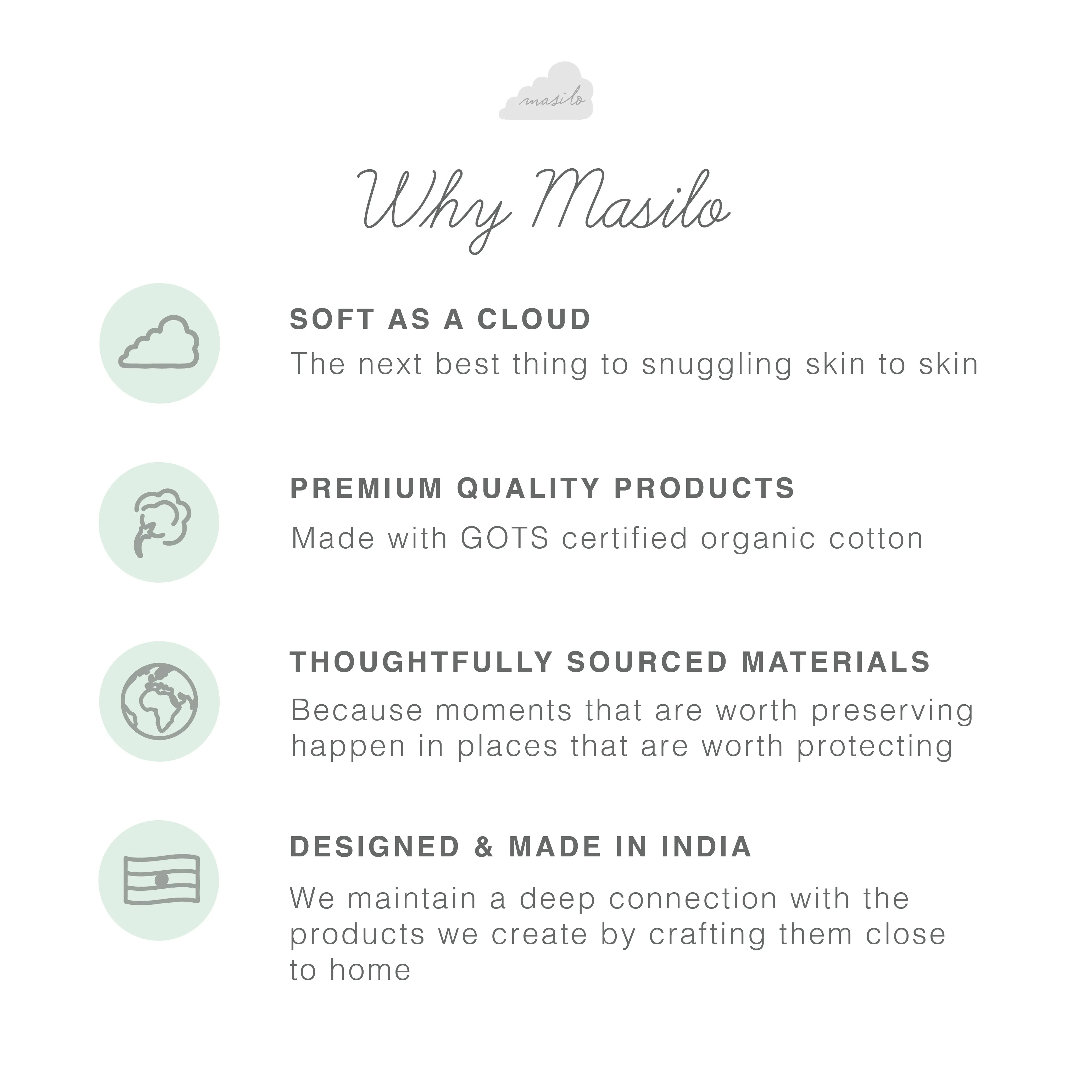 Masilo Organic Muslin Swaddles (Set of 3) – Safari