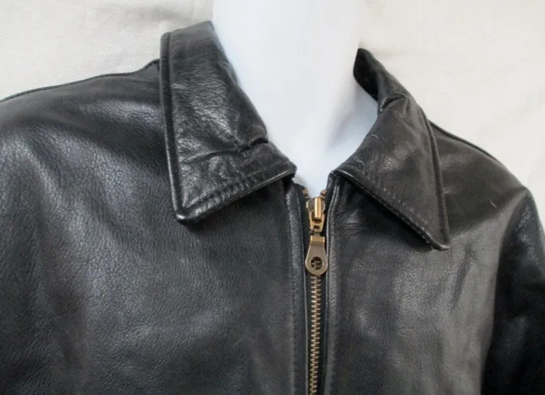MENS WILSON'S Thinsulate LEATHER flight Moto Riding jacket coat BLACK L