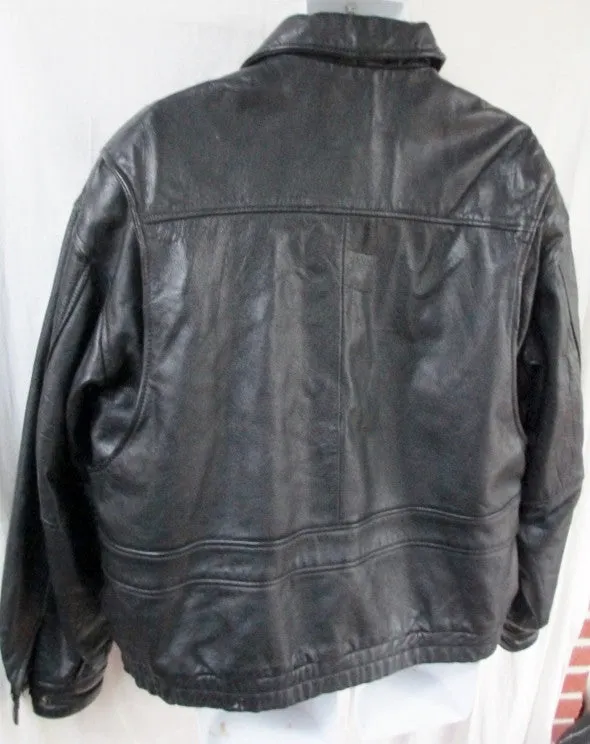 MENS WILSON'S Thinsulate LEATHER flight Moto Riding jacket coat BLACK L