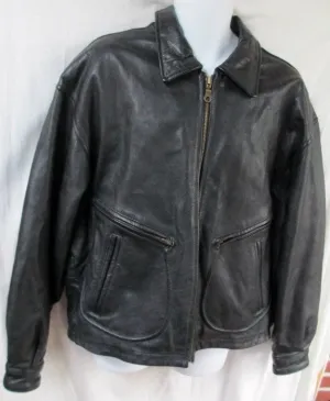 MENS WILSON'S Thinsulate LEATHER flight Moto Riding jacket coat BLACK L