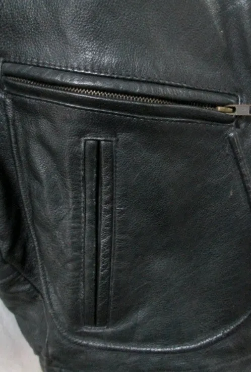 MENS WILSON'S Thinsulate LEATHER flight Moto Riding jacket coat BLACK L