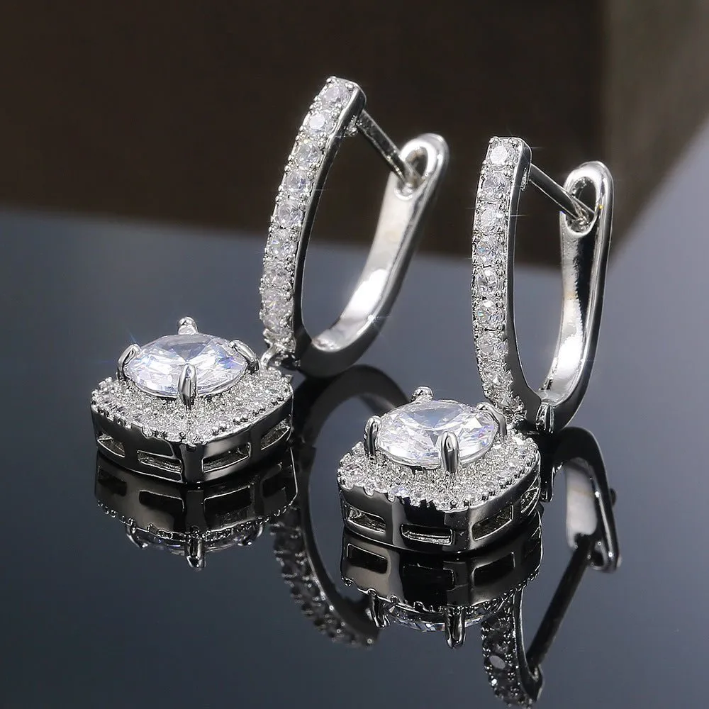 Micropaved Zirconia Versatile Earrings(MAC191)