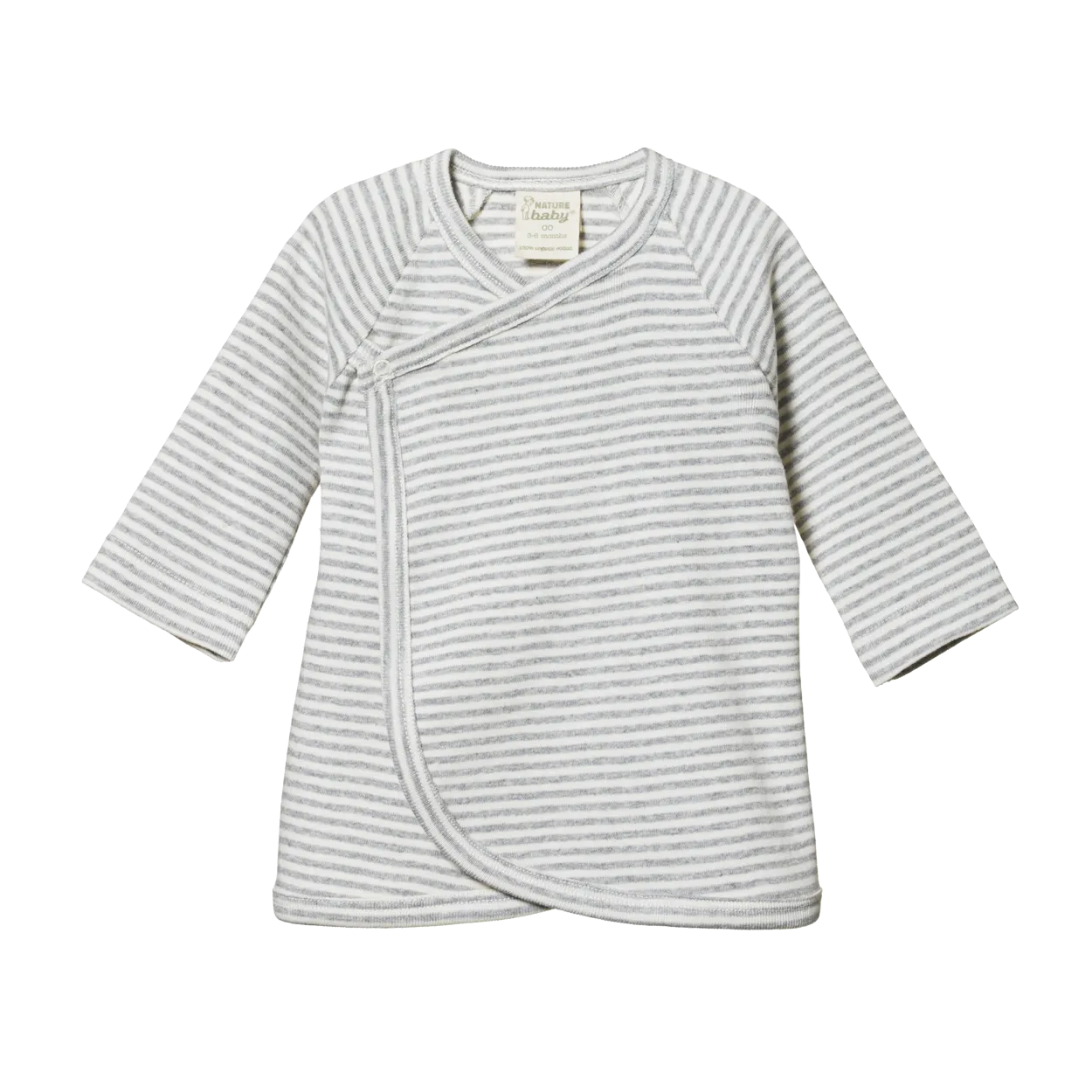 Nature Baby Kimono Jacket - Grey Marl Stripe