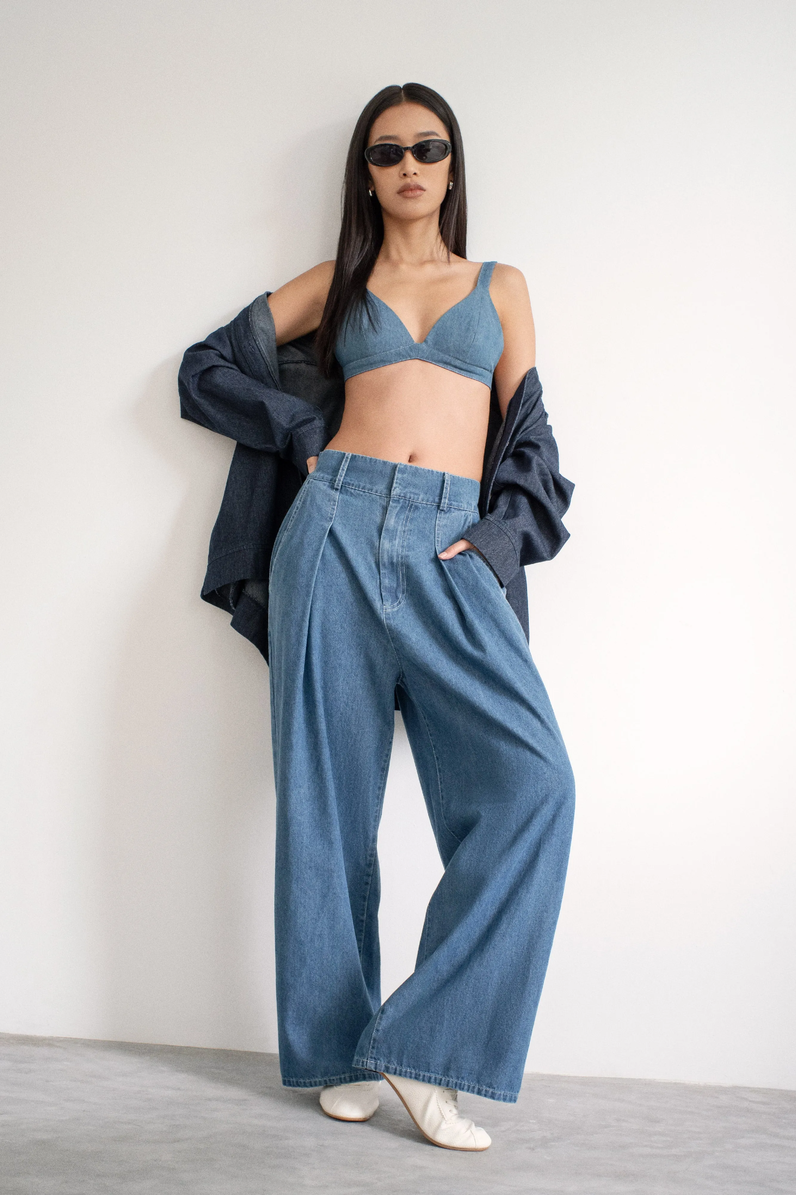 [Petite Fit] Trixie Denim Bralette Top