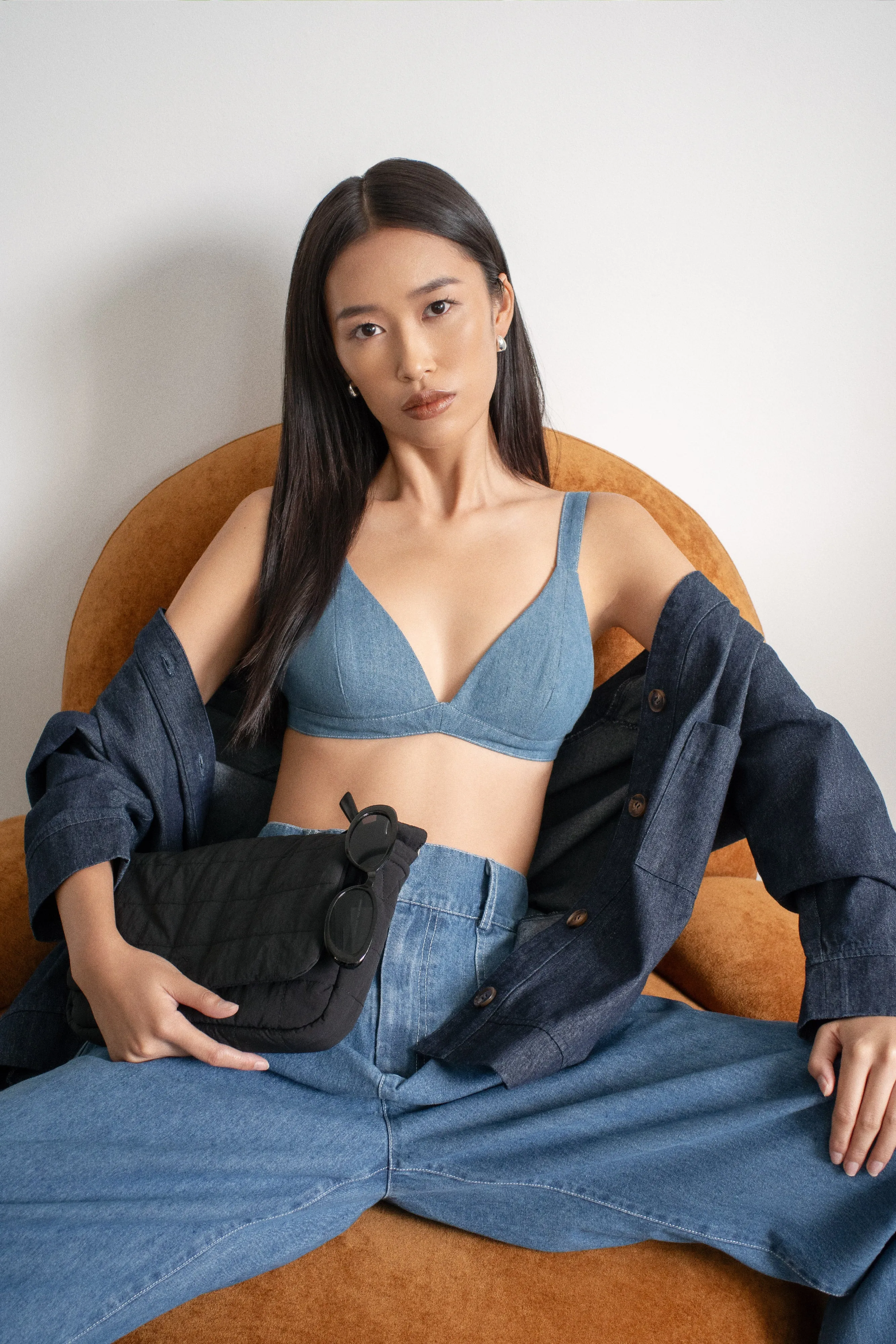 [Petite Fit] Trixie Denim Bralette Top