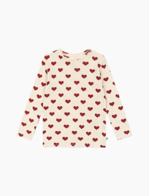 Pointelle Minnie Top in Amour Rouge