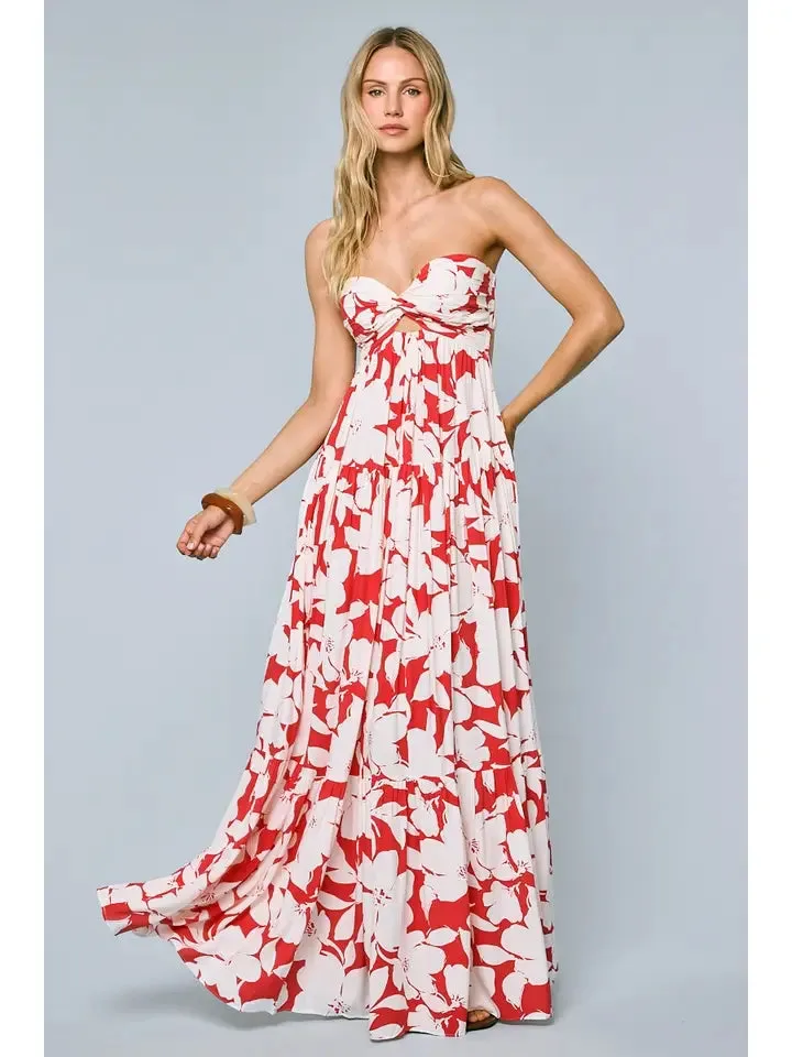 Ruched Twisted Bust Maxi