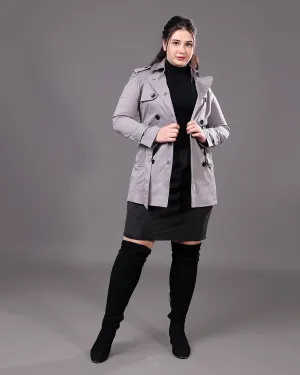 Solid Trench Coat with Belt