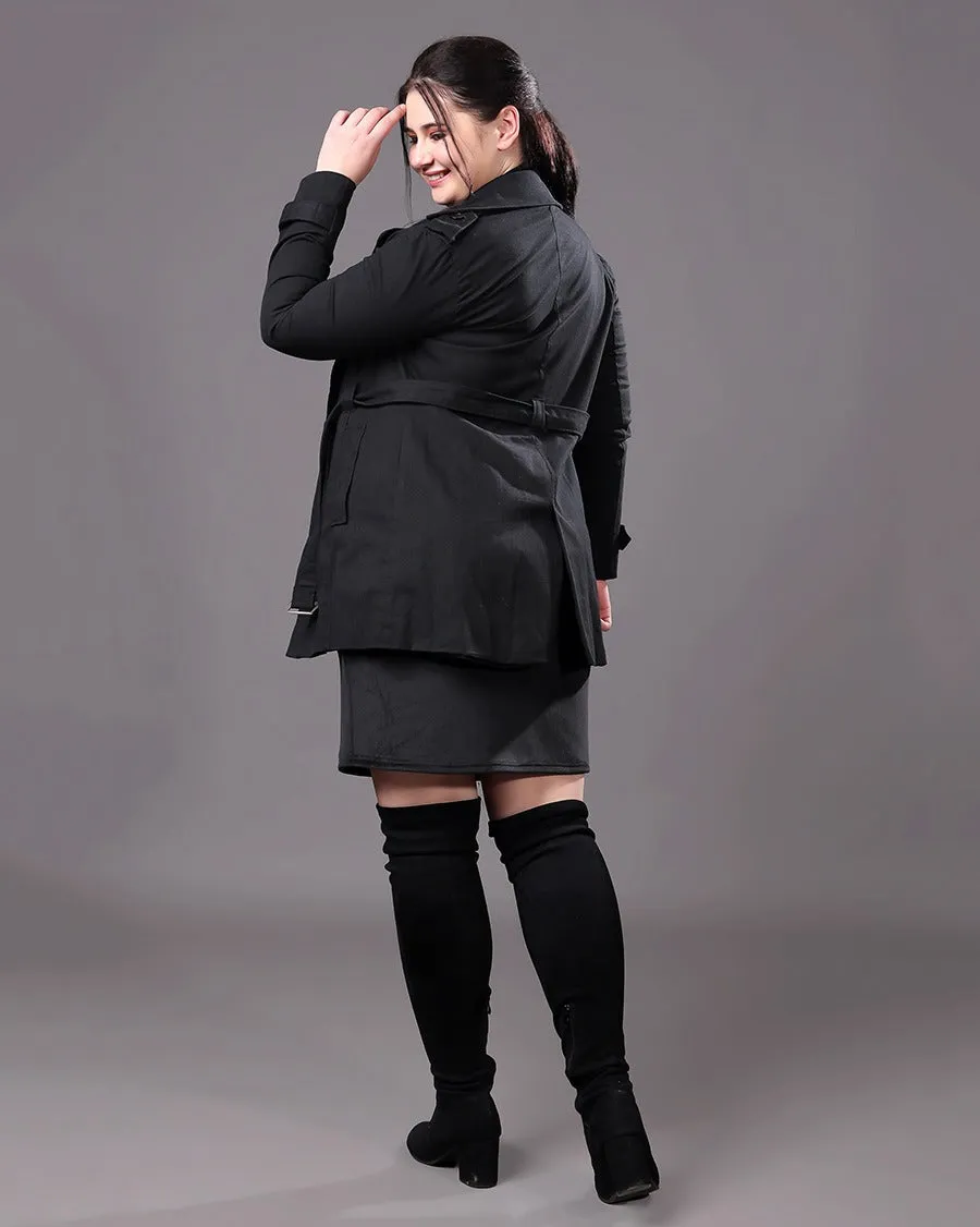 Solid Trench Coat with Belt