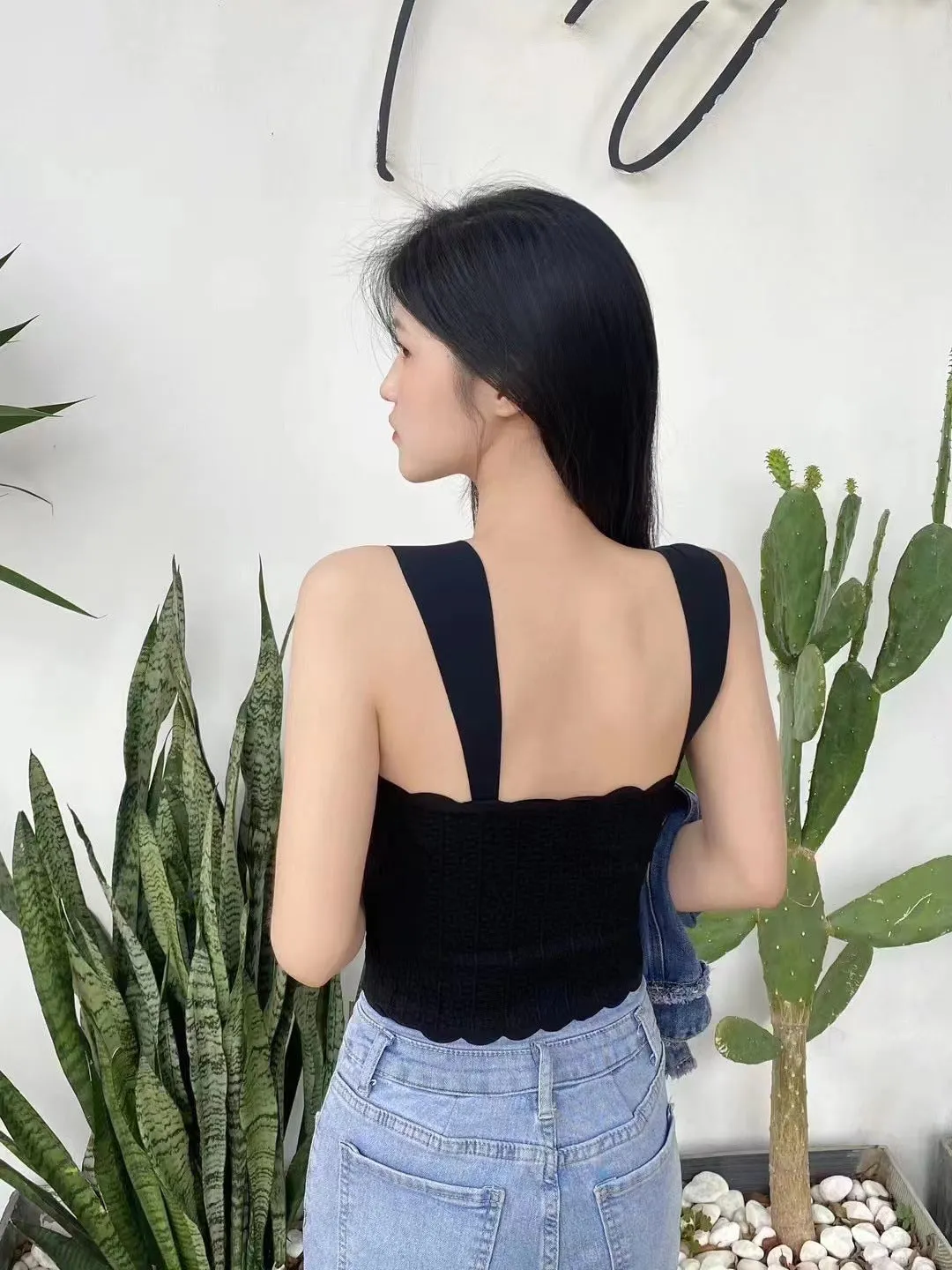 Tank Top Bra Mid Length Wide Shoulder Ice Silk Seamless WUT8992