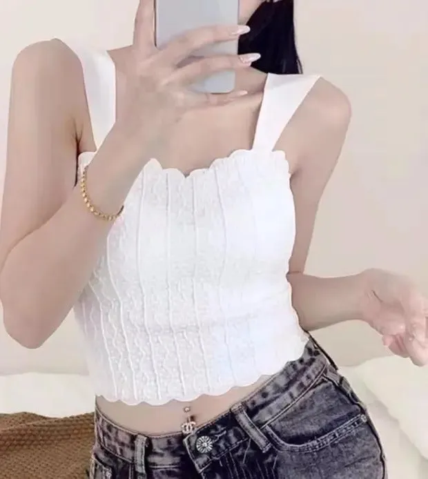 Tank Top Bra Mid Length Wide Shoulder Ice Silk Seamless WUT8992