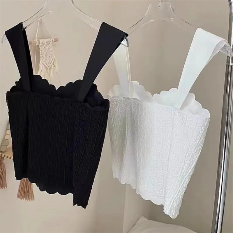 Tank Top Bra Mid Length Wide Shoulder Ice Silk Seamless WUT8992