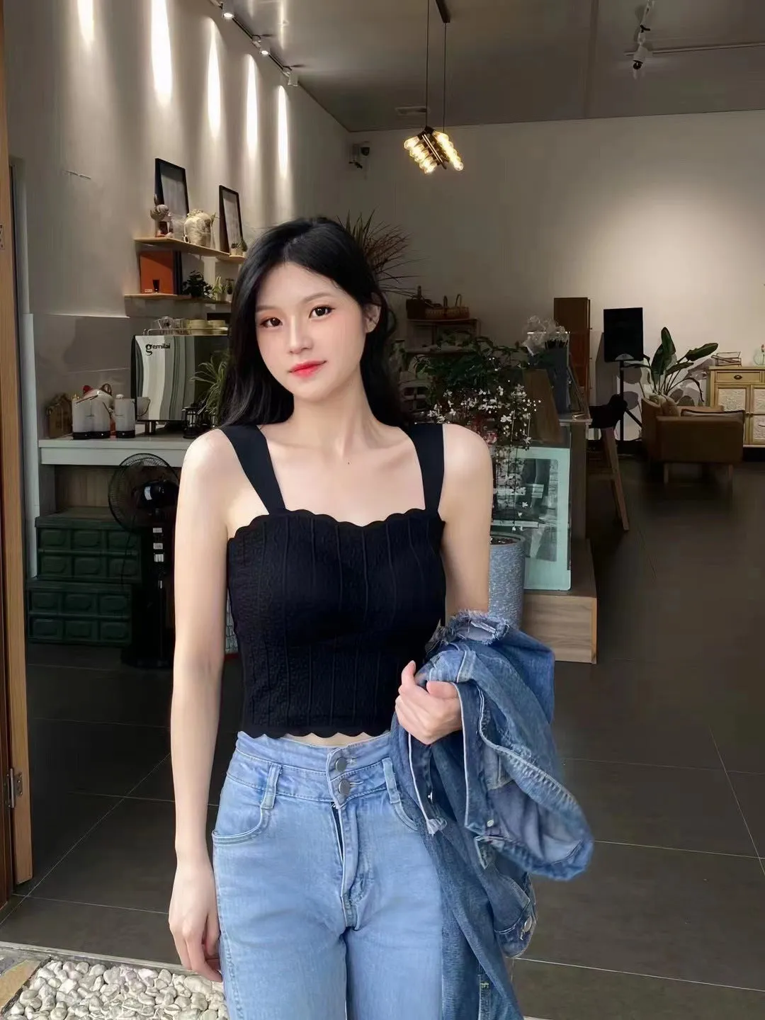 Tank Top Bra Mid Length Wide Shoulder Ice Silk Seamless WUT8992