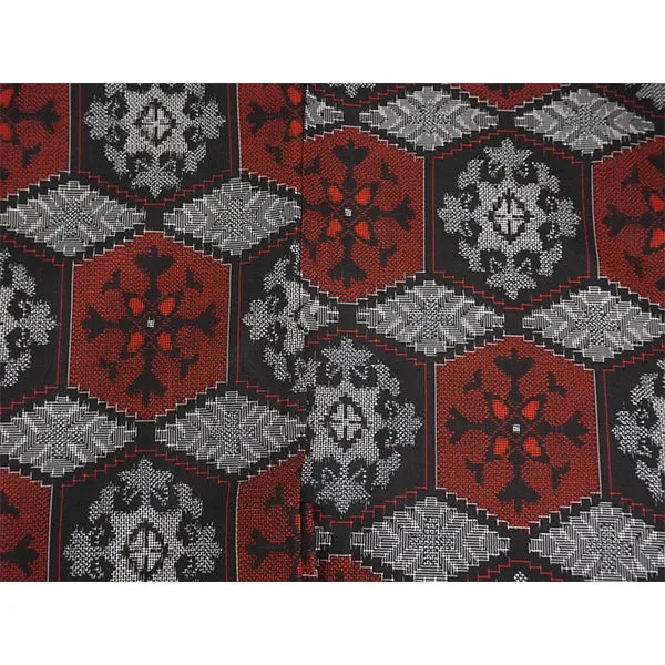 Vintage Haori Kimono Jacket Silk, Black & Red base, Tortoiseshell Pattern (Kikkō)