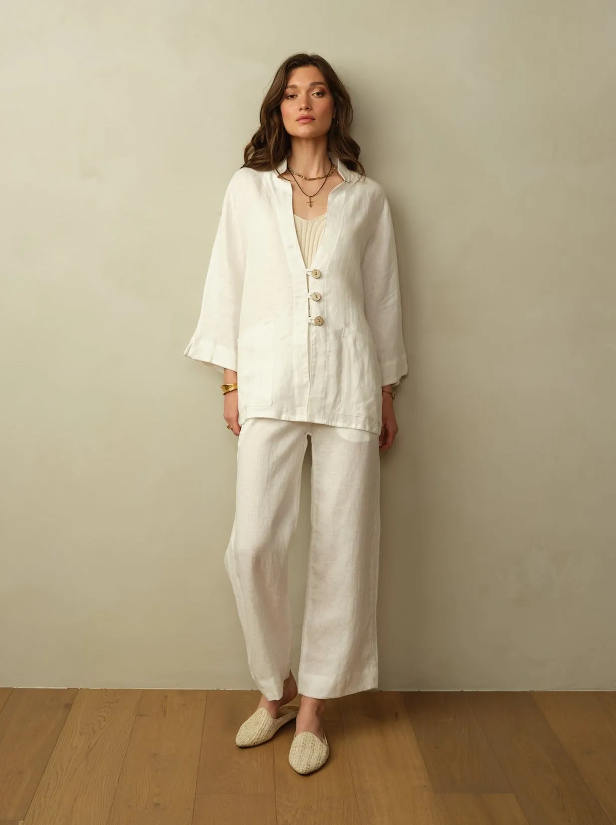Women's Aoki Linen Kimono Jacket - Final Sale