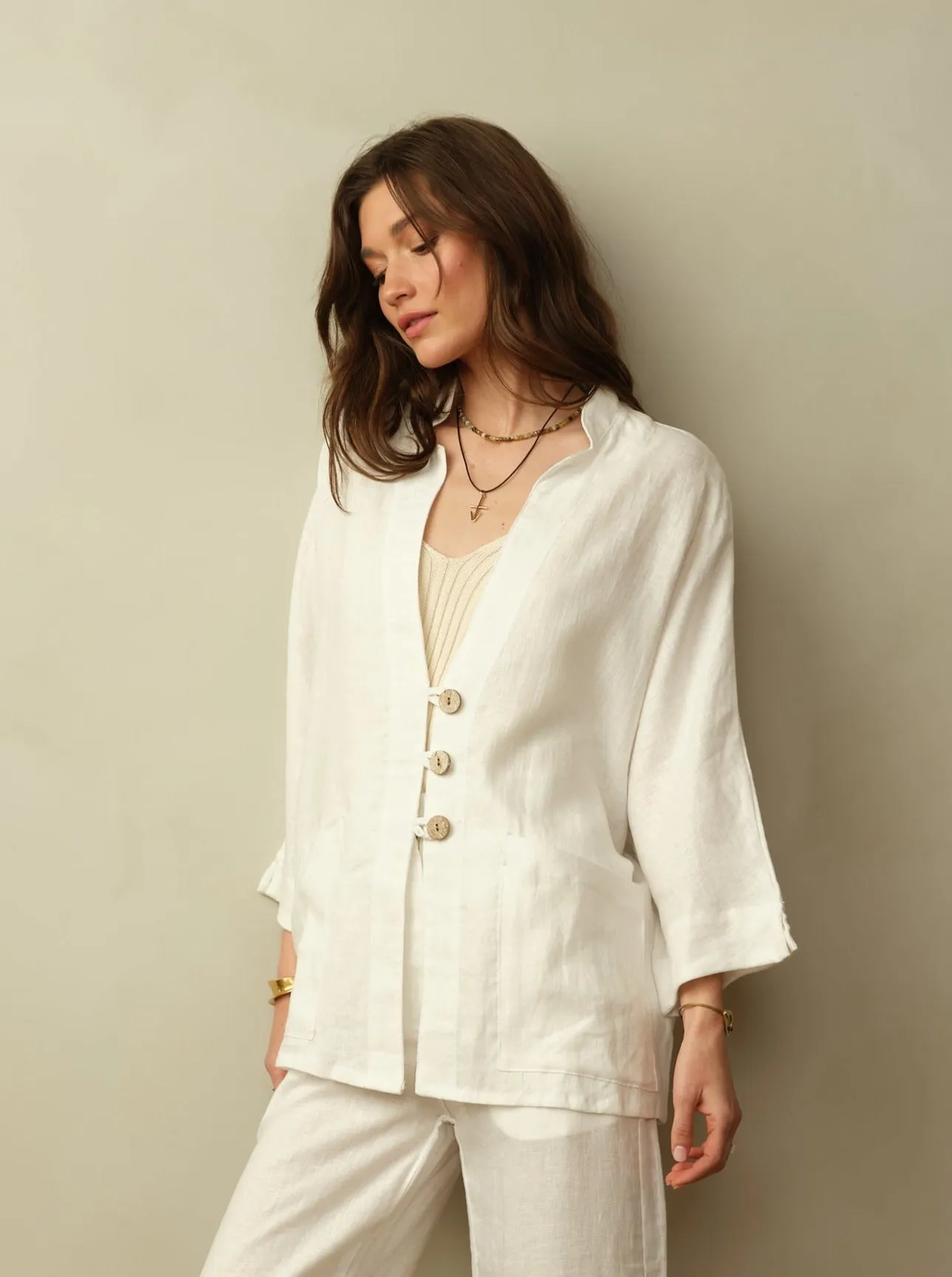 Women's Aoki Linen Kimono Jacket - Final Sale