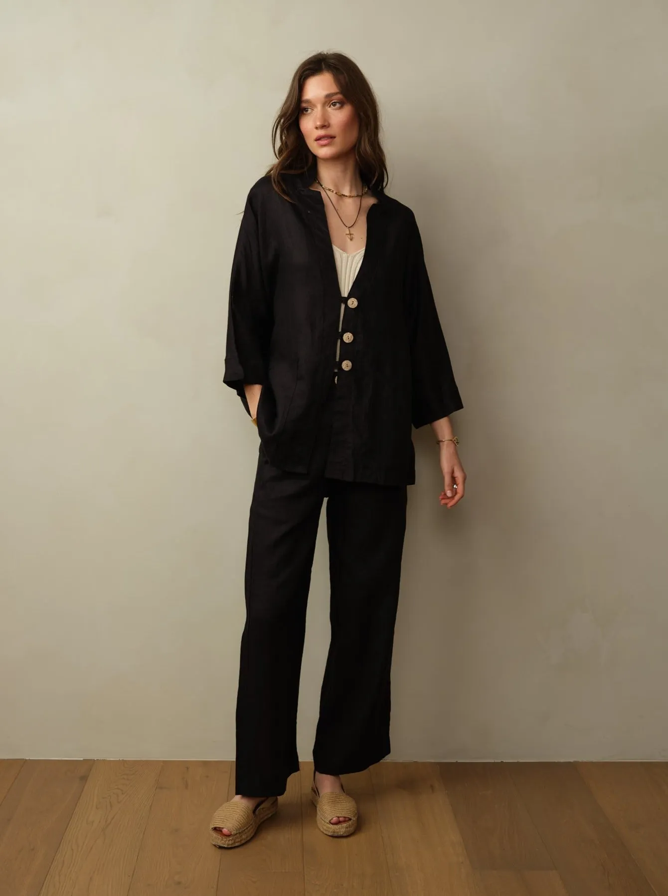 Women's Aoki Linen Kimono Jacket - Final Sale