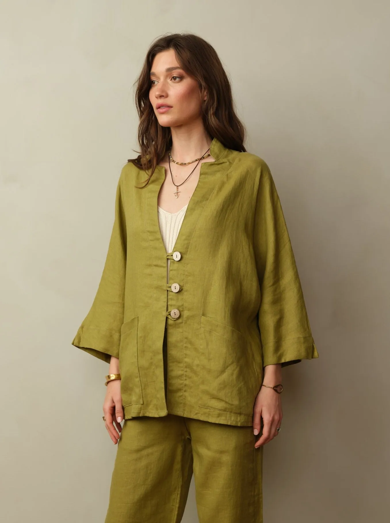 Women's Aoki Linen Kimono Jacket - Final Sale